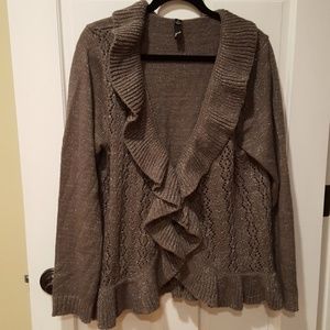 GRW grey with silver threading sweater Sz XL